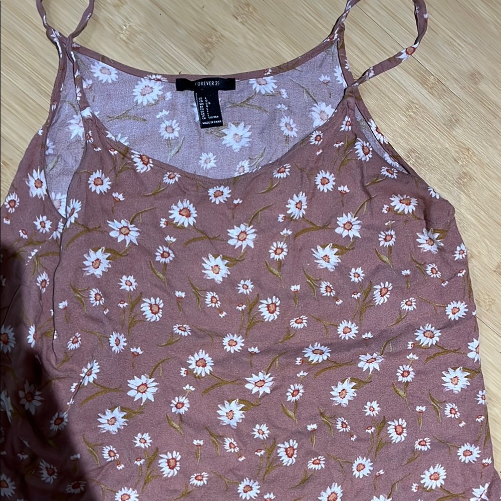 Forever 21 Pink Sleeveless Camisole with Floral Print